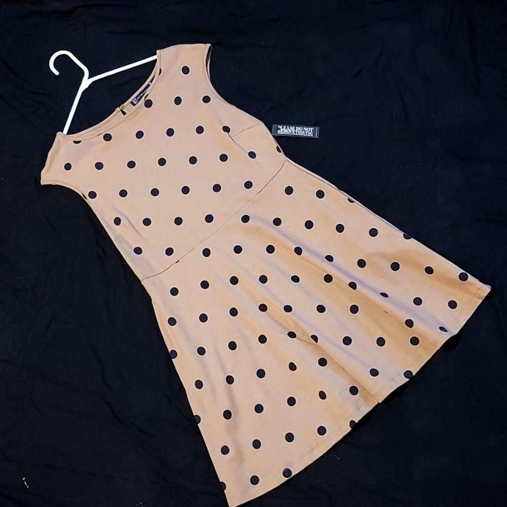 Tan and black dress
